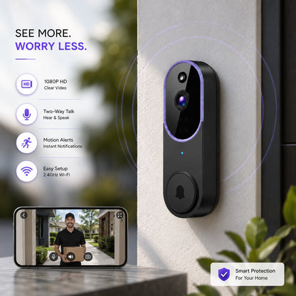 wireless smart video doorbell camera