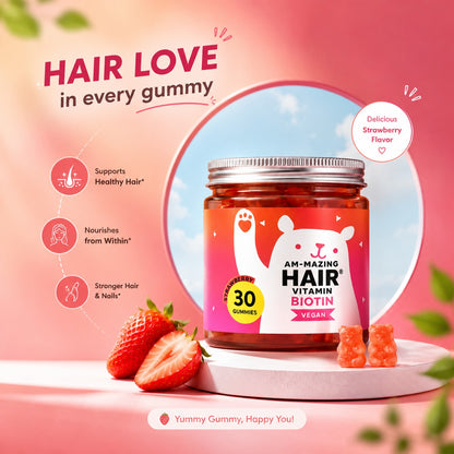 Biotin Gummies for Hair, Skin & Nails